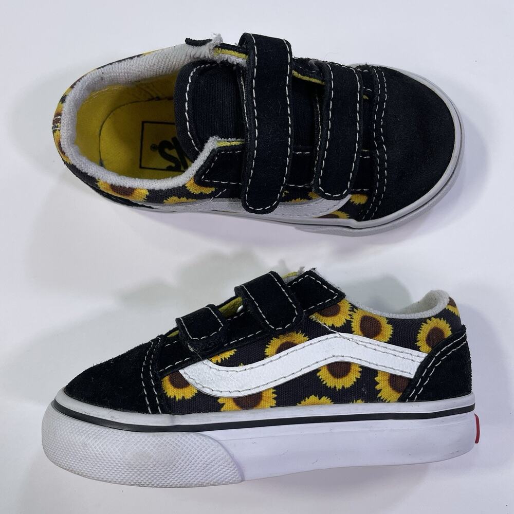 Toddlers Classic Vans Toddlers Size 7 Sunflower Slip On Double Strap No Laces